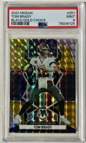 2022 Panini Mosaic - Tom Brady Black Gold Choice /8 - National Pride #251 PSA 9