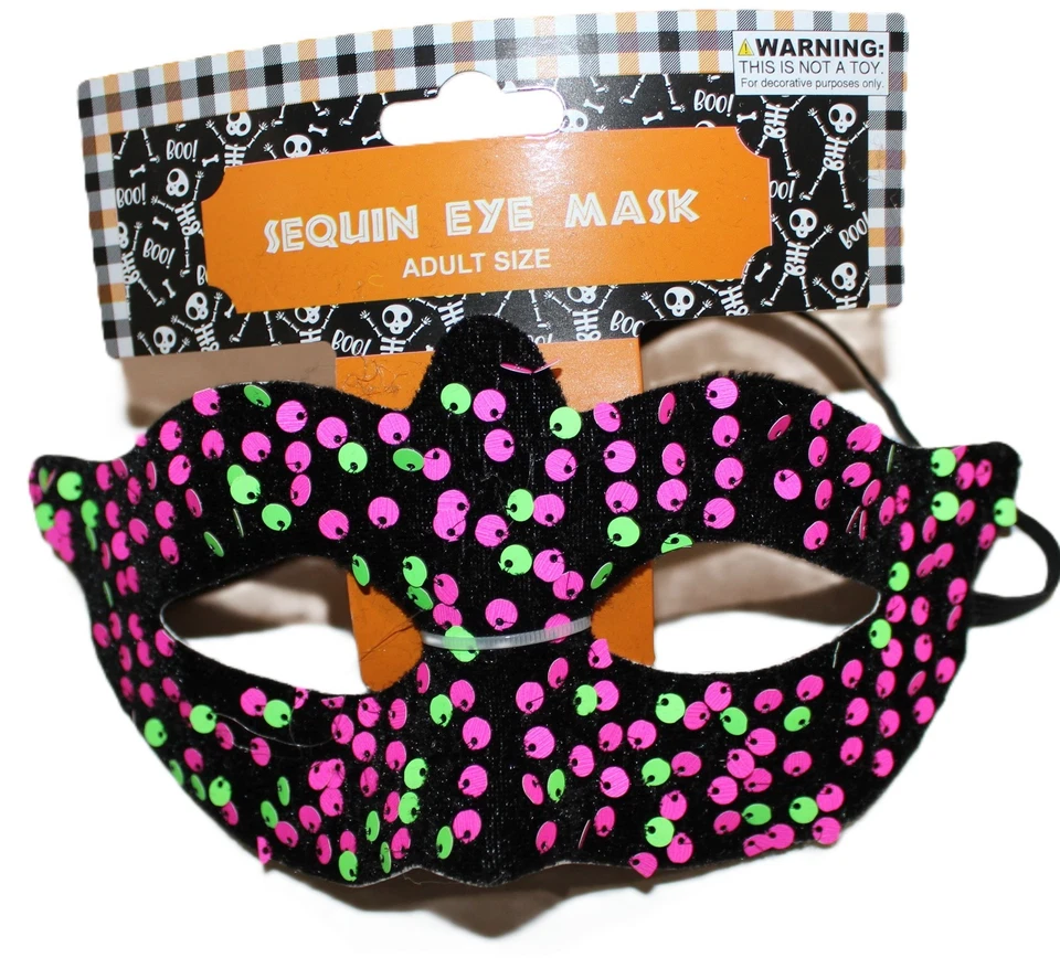 Carnival Sequin Half Mask Halloween Girls Costume Accessory Dress Up Masquerade - Image 4 of 4