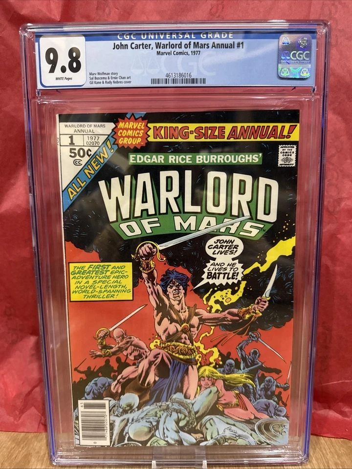 CGC 9.8 Marvel Comics John Carter Señor de la Guerra de Marte Anual #1 Edgar Rice Burroughs Foto 2 de 3