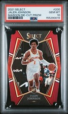2021 PANINI SELECT MAROON DIE-CUT PRIZM #200 JALEN JOHNSON 21/175 PSA 10