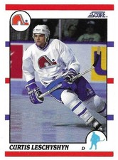 CURTIS LESCHYSHYN 1990-91 SCORE ROOKIE CARD NEAR MINT+ CONDITION