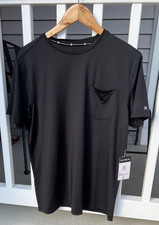 Kenneth Cole Active T-Shirt Medium Black Short Sleeve Crew Neck Tech SS Tee 49