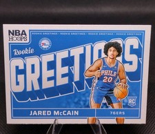 2024-25 NBA Hoops Rookie Greetings #9 - Jared McCain  - Philadelphia 76'ers