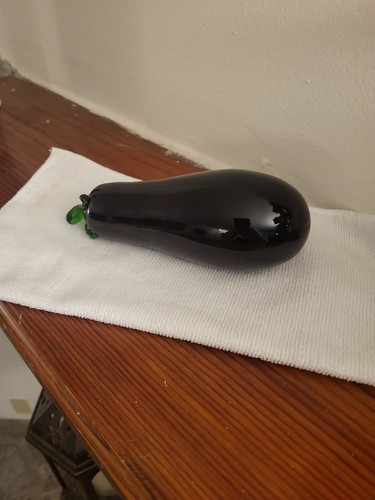 Handblown Glass Eggplant (7 in) - Picture 3 of 6