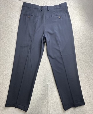 Haggar Pants Mens 38x30 Navy Blue Classic Fit Premium Comfort Dress Pant  Pleated