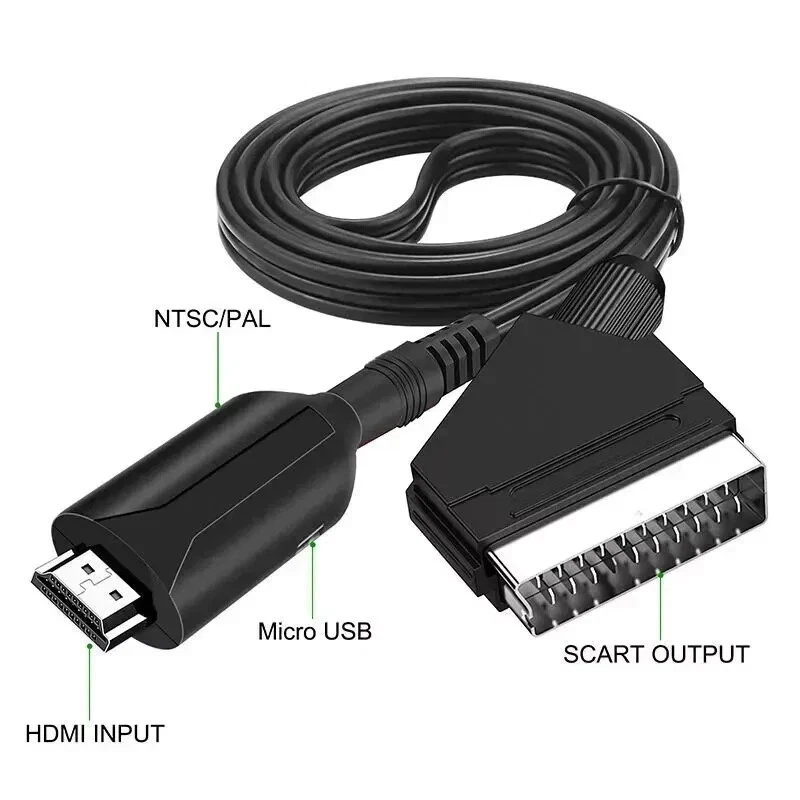 SCART to HDMI Converter Cable SCART HDMI -- OLD DVD TO HD TV -- Video Adapter - Picture 3 of 25
