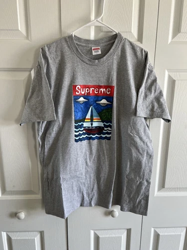 T shirt voilier Supreme SS20 gris bruyère taille L fabriqué aux USA