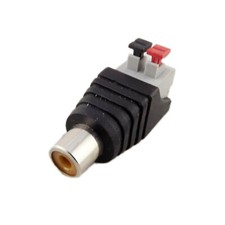 1x RCA Female Push-in Type Spring Screwless Terminal Quick Connector CCTV Camera