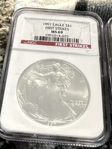 1997 American Silver Eagle NGC MS69 FIRST STRIKE / Red Label