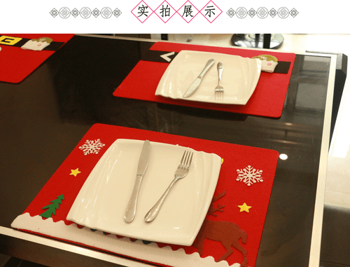 UK Stock Wow Xmas Dinner Placemat Table Mats Tablecloth Snowman Reindeer Santa - Picture 5 of 9