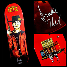Frankie Hill firmato House of Hill skateboard autografo a forma di mazzo Bones Brigade