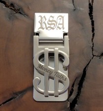 Fermasoldi Uomo Personalizzato Insegna Dollaro 2 Incisioni e Monogramma