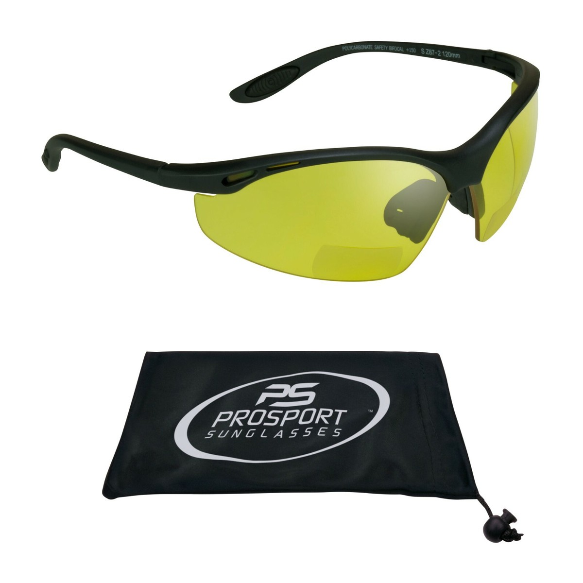 Yellow Night vision Safety Bifocal Glasses│180 Wrap  Protect│Computer│Motorcycle
