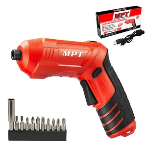 MPT Cordless Power PRO Drill Driver Screwdriver 1/4" Hex LED Battery & Charger