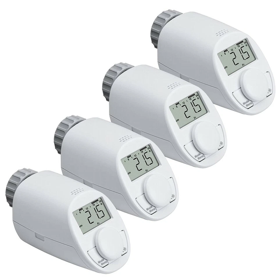 eqiva 4er Set Elektronik-Heizkörperthermostat Model N Boost-Funktion Thermostat