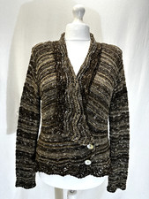 M&co Brand Women's Cardigan Uk Size 18 Brown Mix Acrylic Long Sleeves Buttons