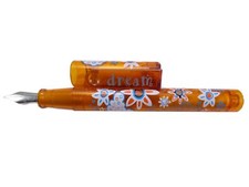 INOXCROM Füllhalter Feder Medium Dream transparent/orange mit Blumenmotiv