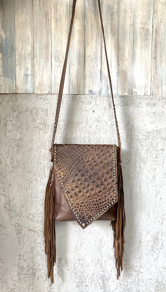 Brown Patched Leather Crossbody main image 0