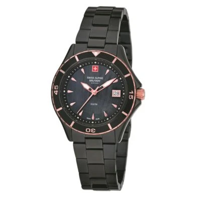 Swiss Alpine Military Damen Uhr Analog Quarz 7740.1187SAM Edelstahl - Bild 1 von 3