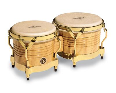 LP Latin Percussion M201-AW Bongos Matador Natur  Naturfell Gold Hardware Neu