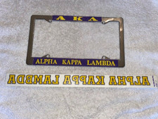 Alpha Kappa Lambda Chrome License Plate Frame + Window Sticker, Made in USA