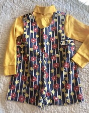 vintage toddler romper playsuit daisy flower power