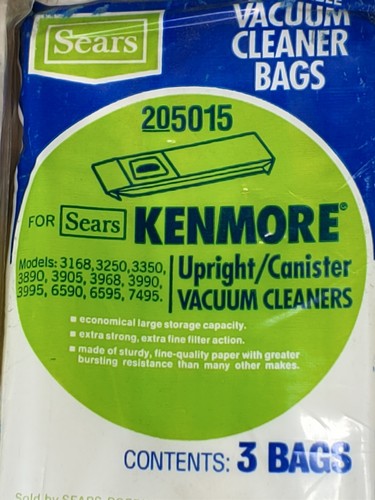 LOT of 4 Packs (12) SEARS KENMORE Disposable Canister Vacuum Cleaner Bags 205015 - Picture 2 of 2