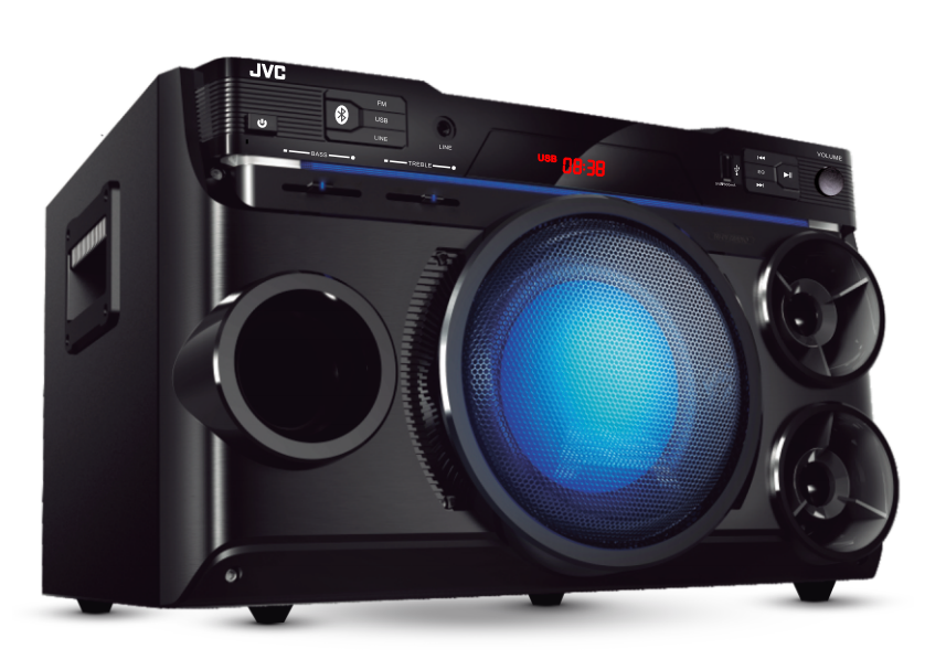 JVC XSN438BA Bluetooth Light Up Speaker HIFI System SubWoofer USB