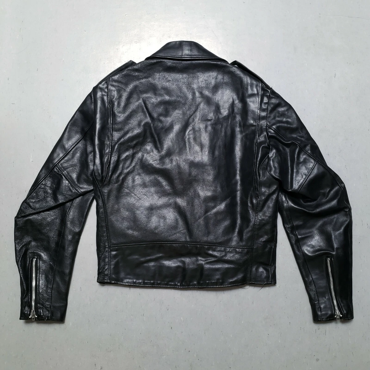 Vtg SCHOTT PERFECTO Black Leather Motorcycle Jacket no Belt Sz 40 Made USA