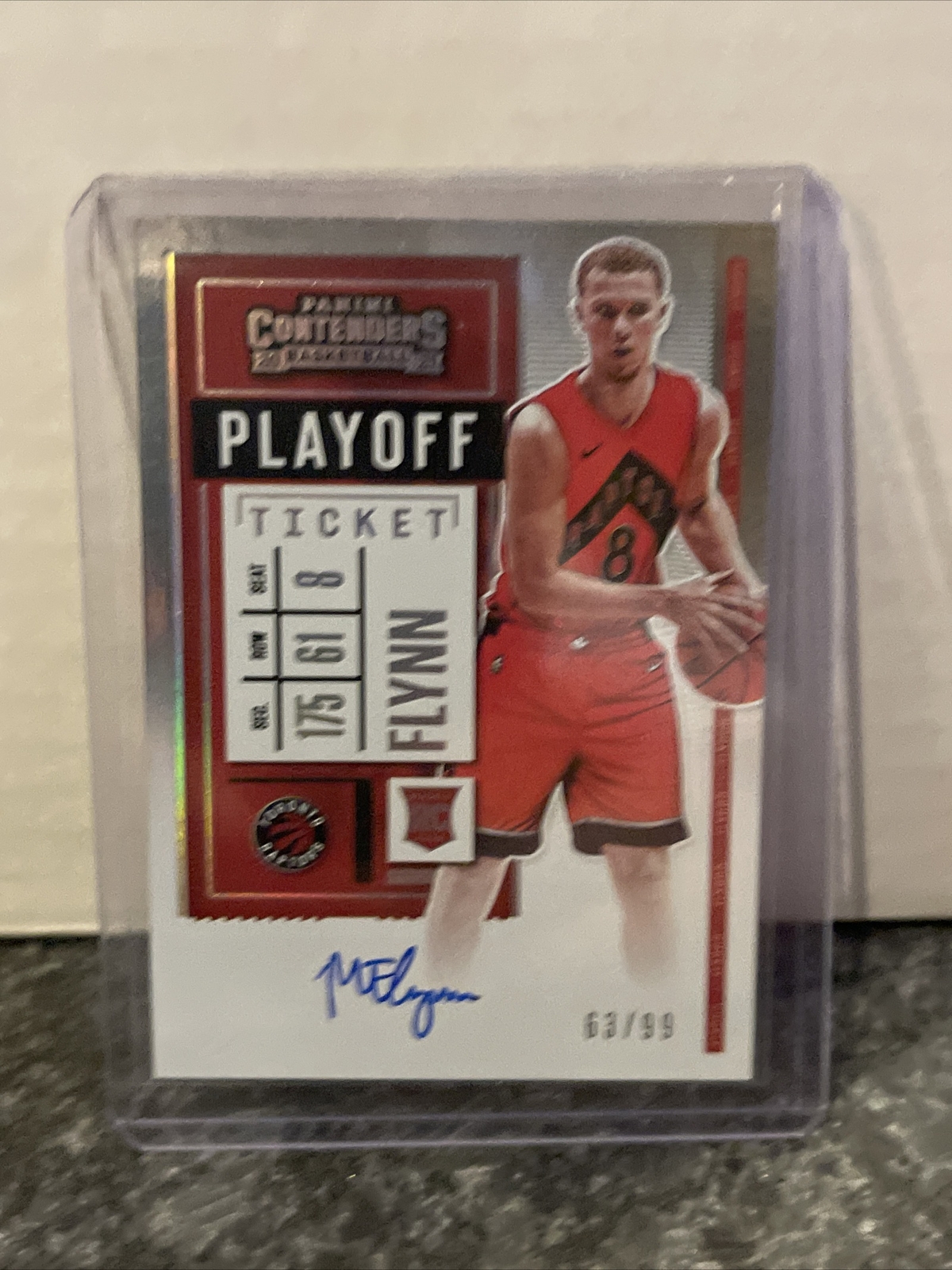 2020 Panini Contenders Playoff Auto /99 Malachi Flynn Card #106 Toronto Raptors