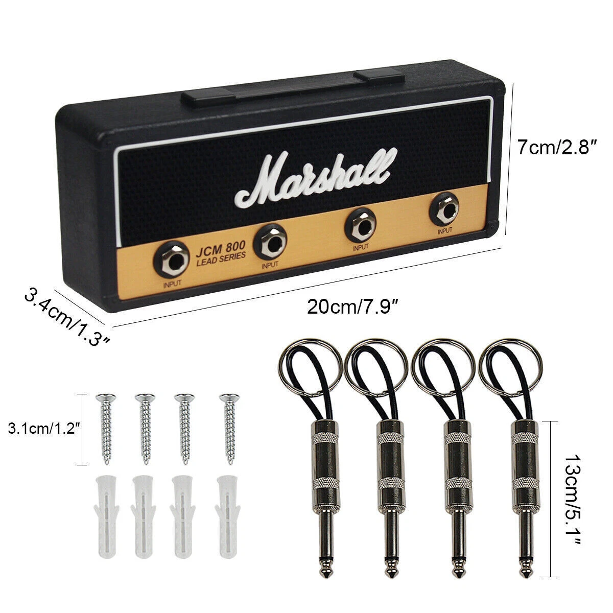 Marshall Key Holder Keychain Wall Mounted Storage Key Hooks Guitar Amp Key Rack