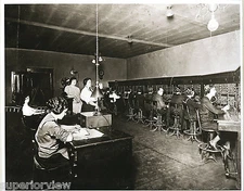 Telephone Switchboard Operators Old Time Telephone Wires Head Sets Women One Man