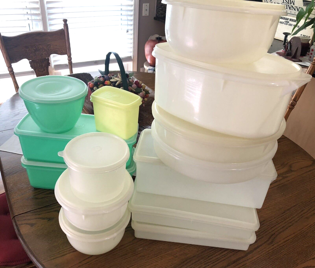 Large Lot of 14 Vintage 60s White TUPPERWARE - Roast Cookie