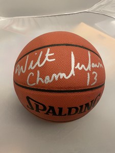 wilt chamberlain autographed basketball
