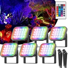 6 in 1 LED RGB Spotlights Outdoor Garden Security Pathway Landscape Lamp Outdoor