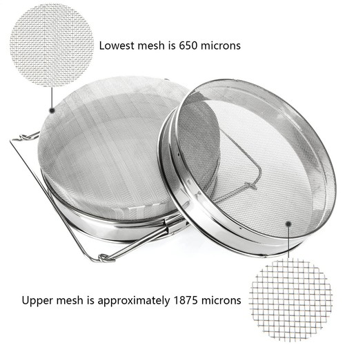 Stainless Steel Beekeeping Double Honey Sieve Strainer Filter Equip Tool - Foto 9 di 10
