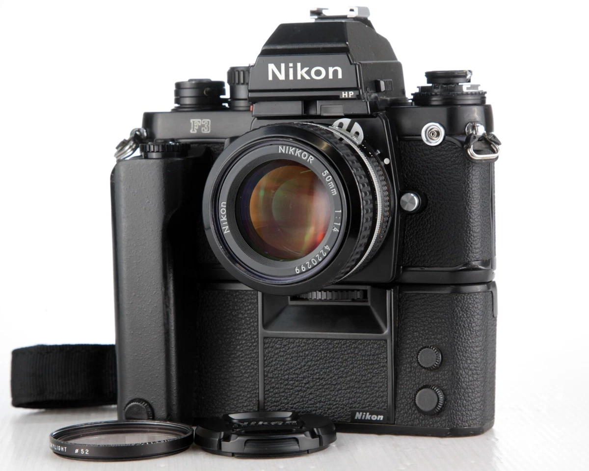 Nikon F3 HP Press F3P 35mm Film SLR w/ Nikkor Ai 50mm f/1.4 Lens & MD-4 + MF-6B