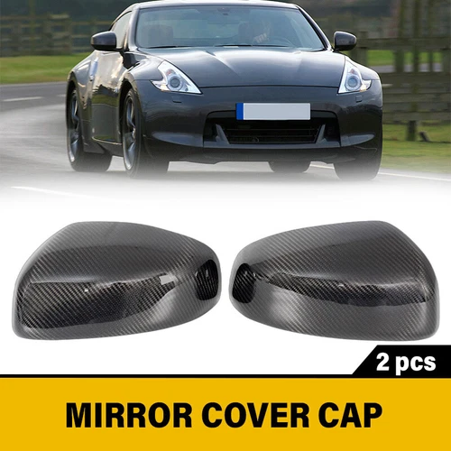 Real Carbon Fiber Side View Mirror Cover Cap Trim For 2009~2020 Nissan 370Z Z34