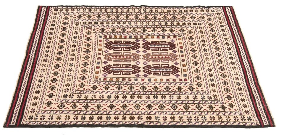 Kelim Sumach 182x135 cm Handgewebter Orientteppich-Nomadic,kilim,Soumak,Beige - Bild 4 von 4
