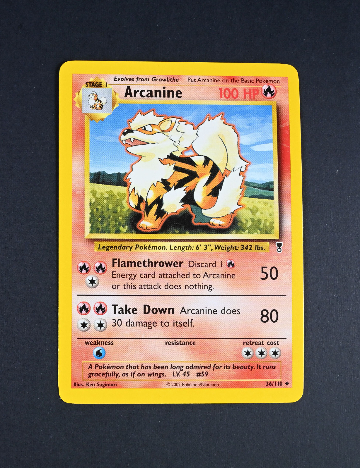 NM Arcanine 36/110 Reg. Rare Legendary Collection Pokemon Card