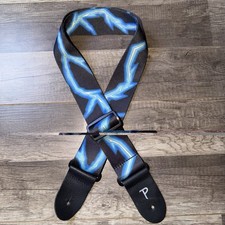 PERRIES BLUE LIGHTNING BOLT GUITAR STRAP WITH...
