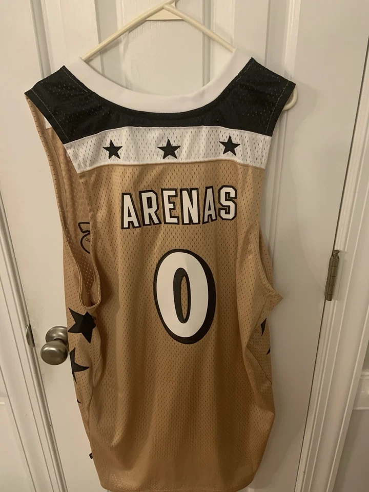 Camiseta Gilbert Arenas #0 Washington Wizards Gold XL Adidas Swingman Vintage Nova Com Etiqueta - Imagem 2 de 3