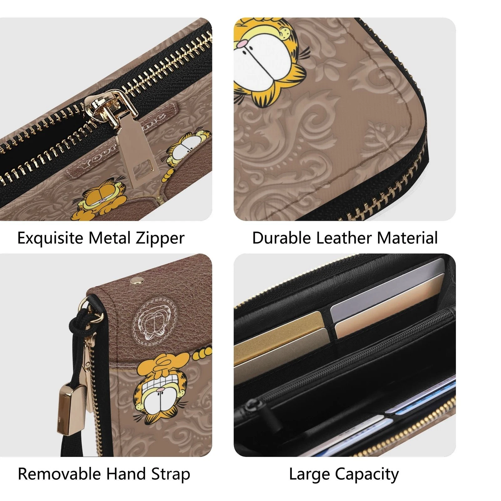 Garfield Handbag, Cartoon Cat Leather Bag, Funny Comic Character Handbag