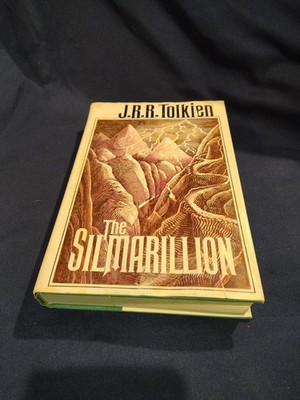 The Silmarillion JRR Tolkien 1977 First American Edition With Attached Map HC/DJ