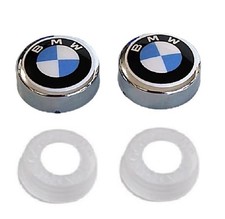 One Set Of 2 Plastic Chrome Bolt Cover License Plate Screw Cap For Bmw