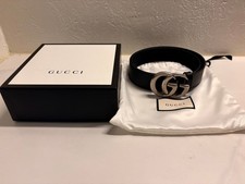 Authentic Gucci Marmont Black Leather Belt 40mm Size 85/34