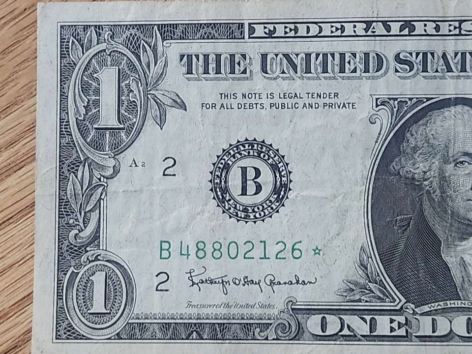 1963 B BARR $1 "STAR NOTE" NEW YORK DISTRICT B48802126*  - Image 3 of 4