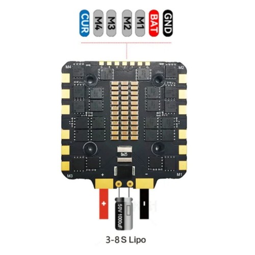 BLS 100A 4in1 Esc FPV sans Brosse Esc 36S 305x305 EFM8BB21F16G Mcu pour - Photo 5 sur 12