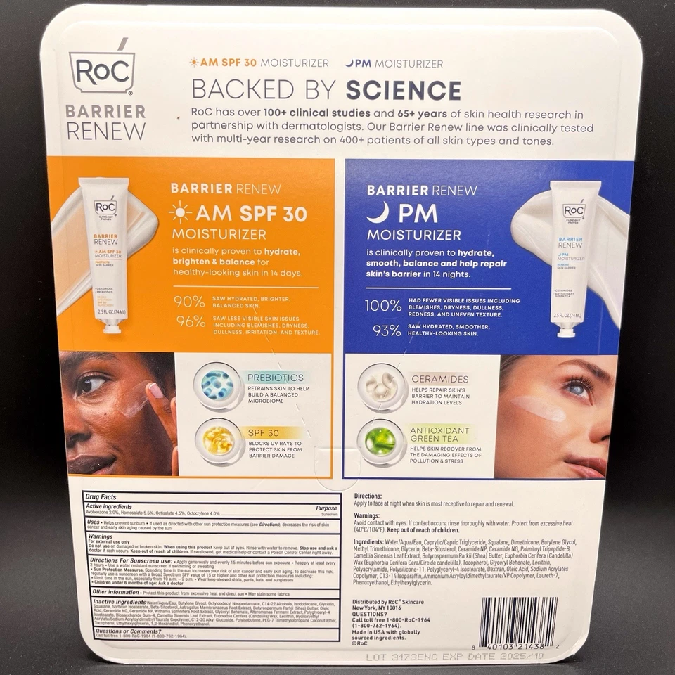 RoC Barrier Renew AM SPF 30 and PM Moisturizer 2.5 oz EXP 10/2025 - Image 4 of 4