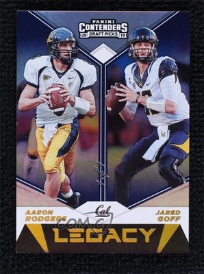 2019 Contenders Draft Picks Legacy Championship 1/1 Aaron Rodgers Jared Goff uk2